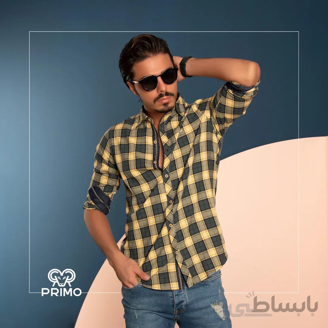 پیراهن پنبه مردانه مدل آستین بلند چهارخانه 236102