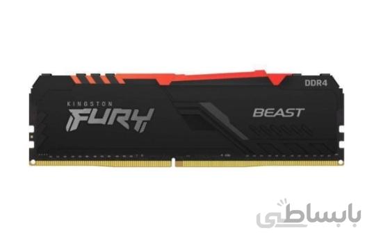 رم DDR4 تک کاناله 3200 مگاهرتز CL16 کینگستون مدل FURY Beast RGB ظرفیت 16 گیگابایت