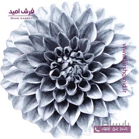پادری دایره قطر ۱ متر گل میخک طوسی زرباف