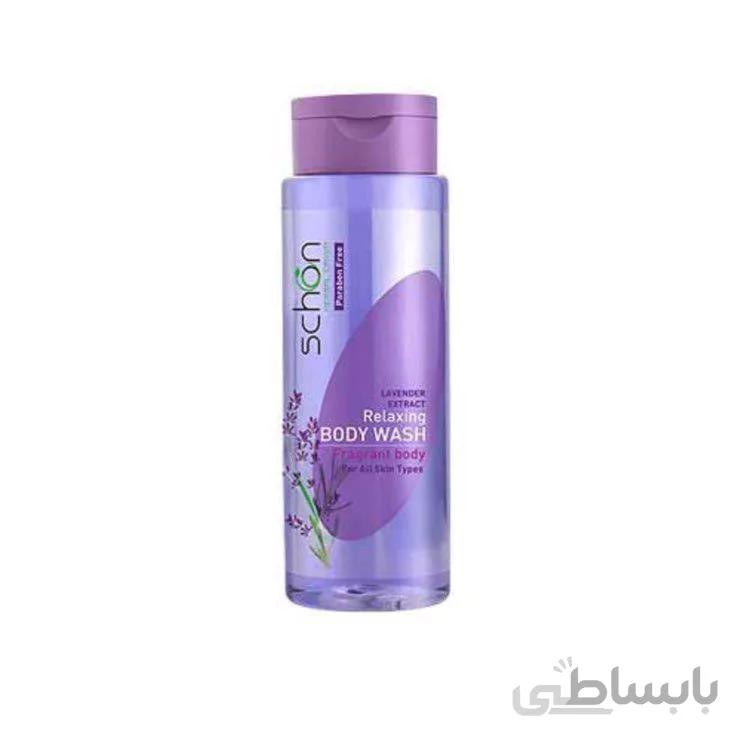 شامپو بدن شون مدل عصاره اسطوخودوس Lavender حجم 420 میل ا Schon Lavender Extract Relaxing Body Wash - 420 ml