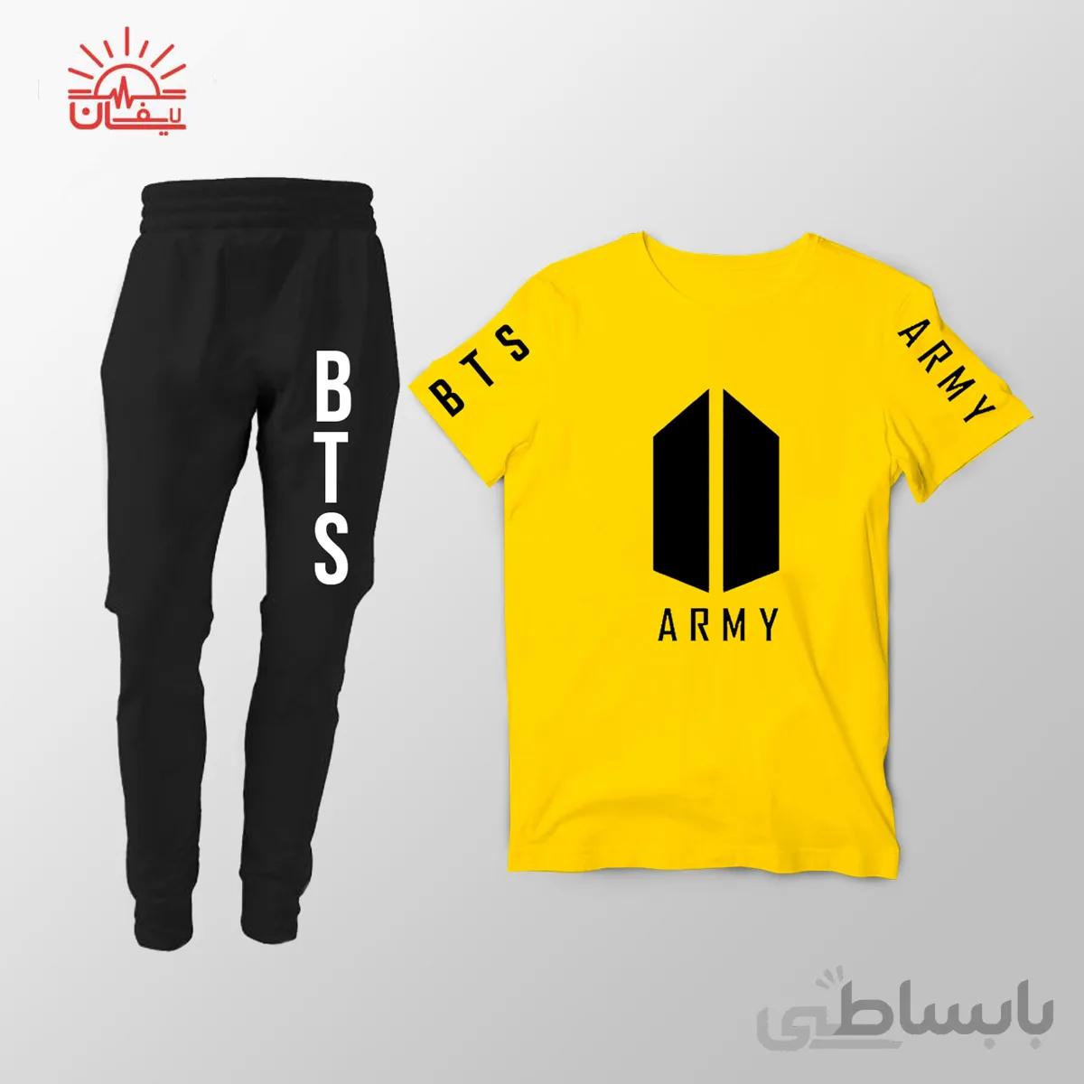 ست تیشرت و اسلش bts ارمی
