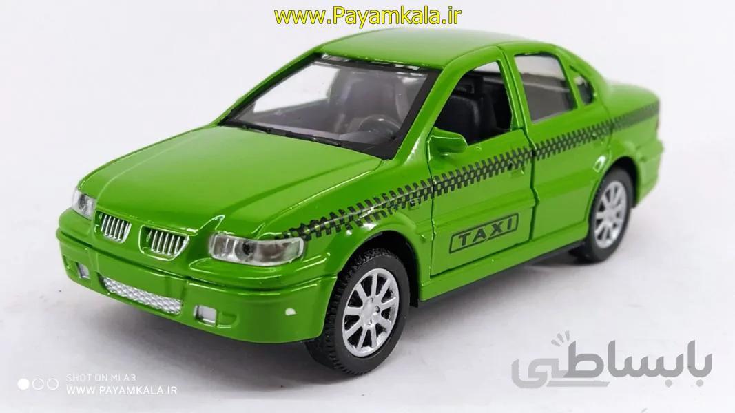 ماشین فلزی اسباب بازی سمند (کد 1505) تاکسی سبز
