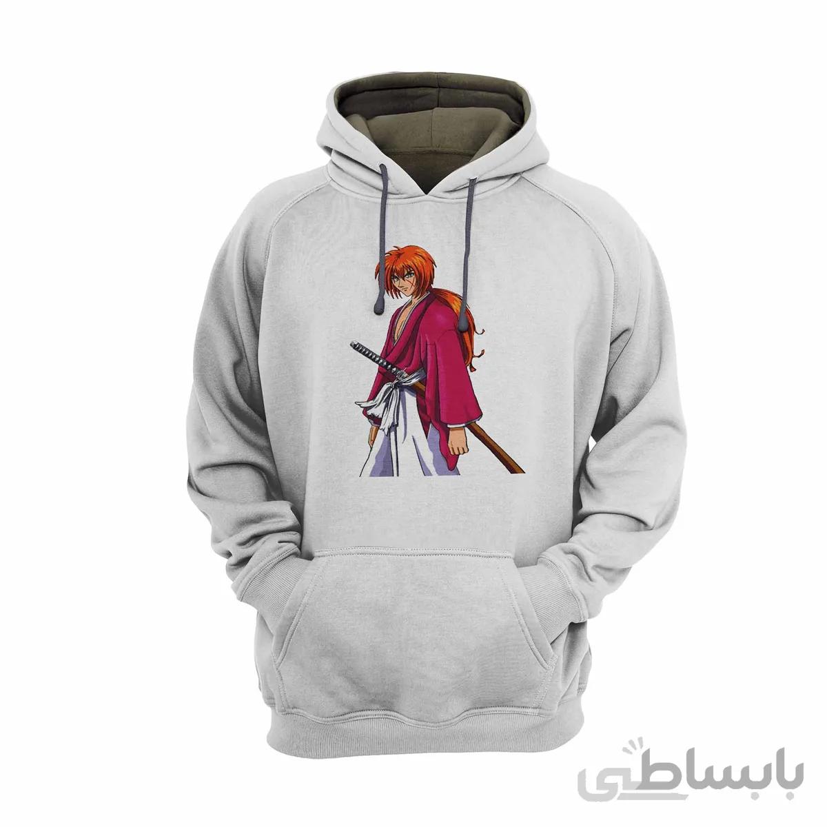 هودی سفید طرح انیمه رورونی کنشین Rurouni Kenshin کد KCT10458