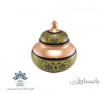 شکلات خوری تنه گرد مس و خاتم اعلا