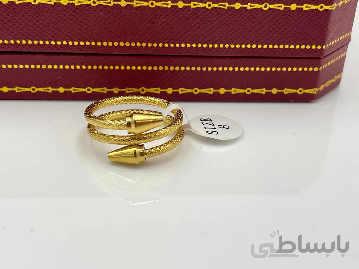 انگشتر طرح پیکان دو سر طلایی