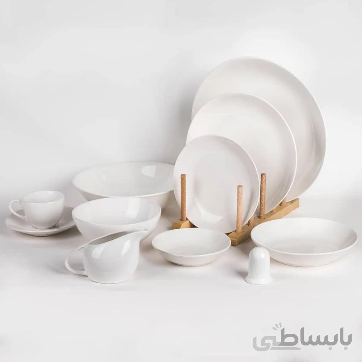 سرویس غذاخوری 30 پارچه کلارا مدل سیگنیچر سفید