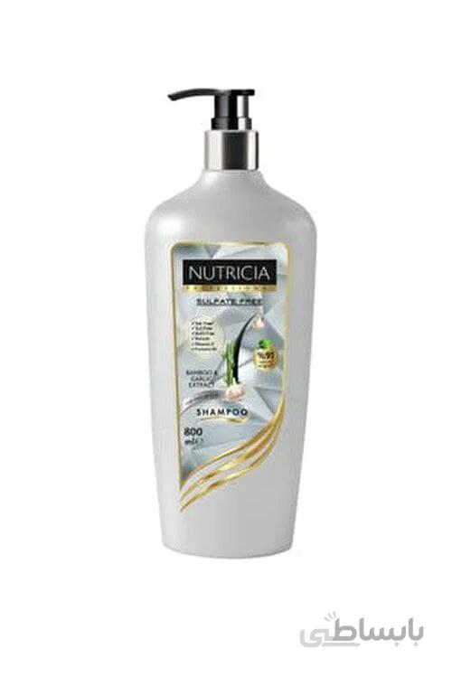 شامپو بدون سولفات ناتریکا Nutricia حاوی عصاره بامبو و سیر حجم 800 میلی