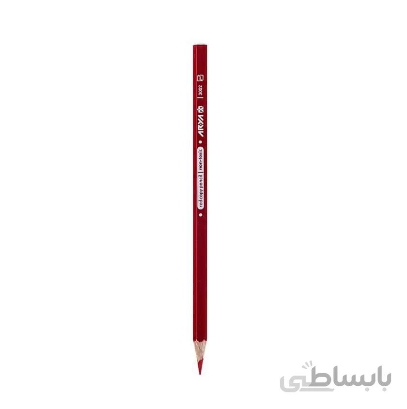 مداد قرمز آریا کد 3002 بسته 12 عددی ا Arya 3002 Red Pencil Pack of 12