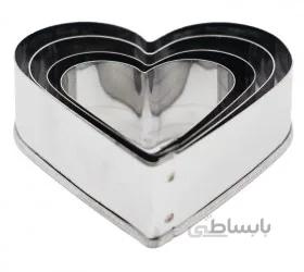 کاتر فلزی شیرینی پزی طرح قلب مجموعه 4 عددی