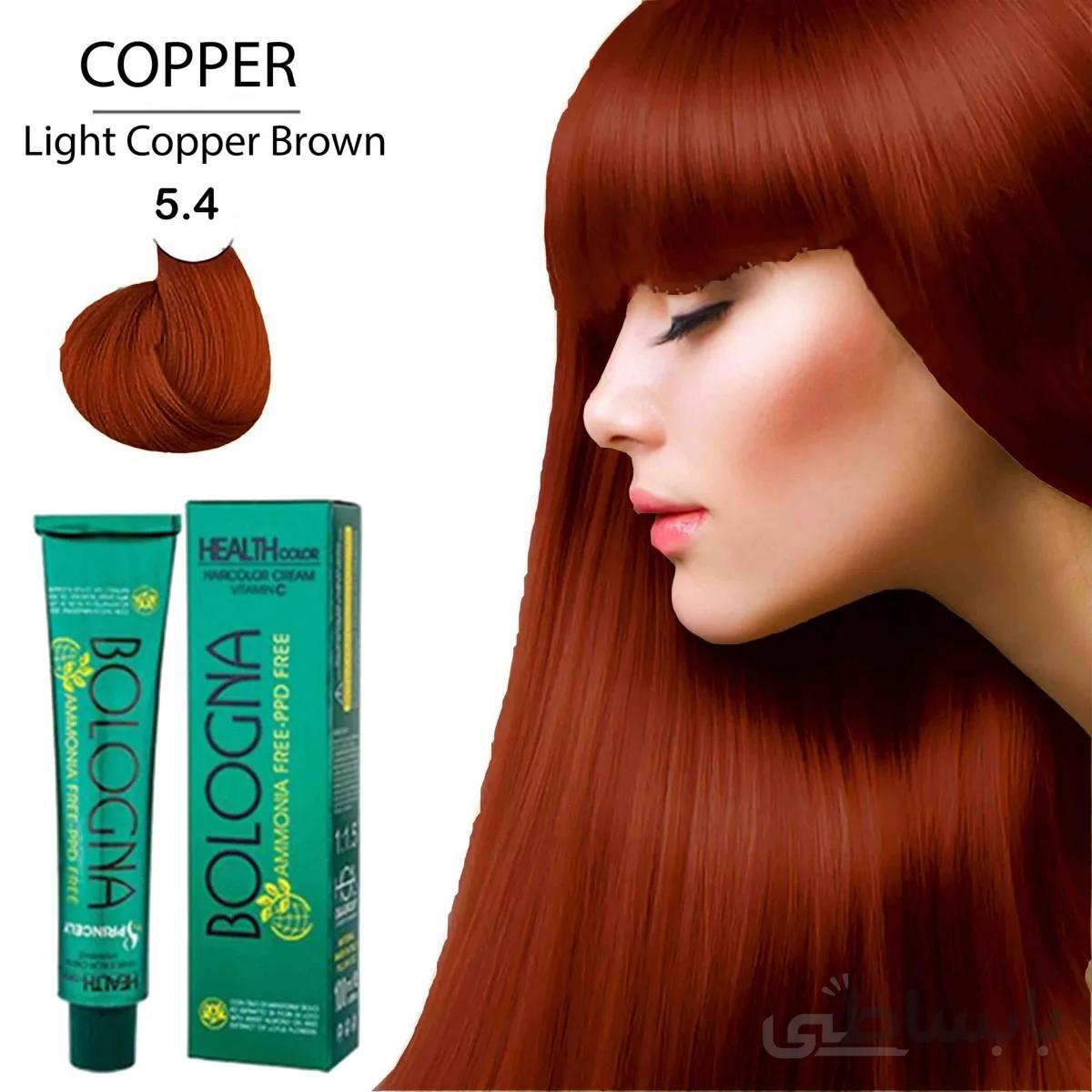 رنگ مو بدون آمونیاک و بدون پی پی دی بلونیا 100میل Light Copper brown 5.4