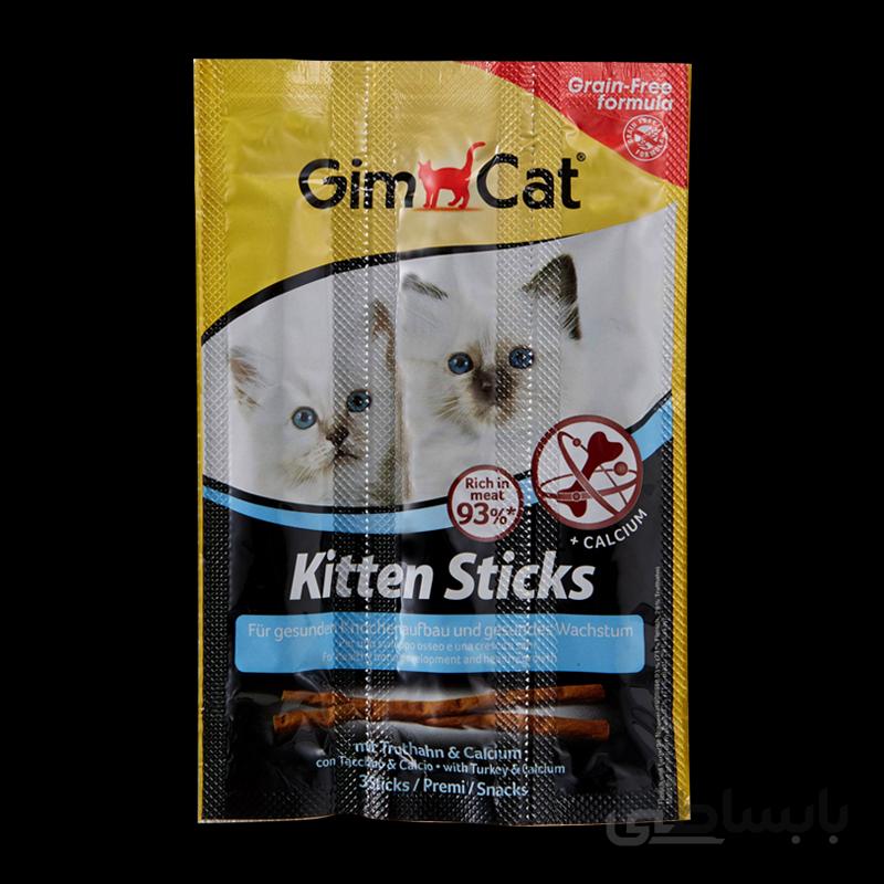 تشویقی مدادی بچه گربه جیم کت با طعم بوقلمون GimCat Kitten Turkey Stick بسته 3 عددی