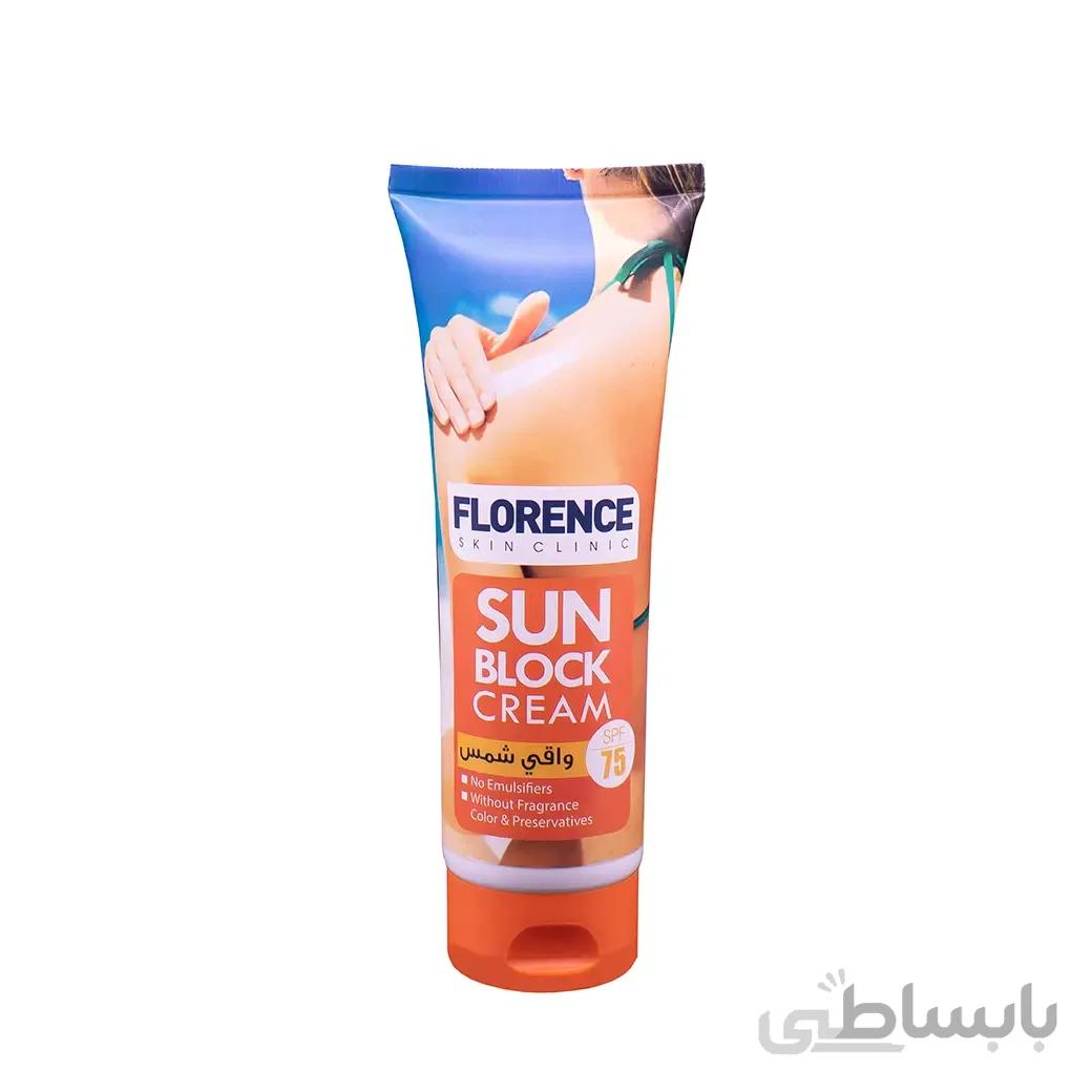 کرم ضد آفتاب Florence فلورانس بدون رنگ SPF75 حجم 100 میل