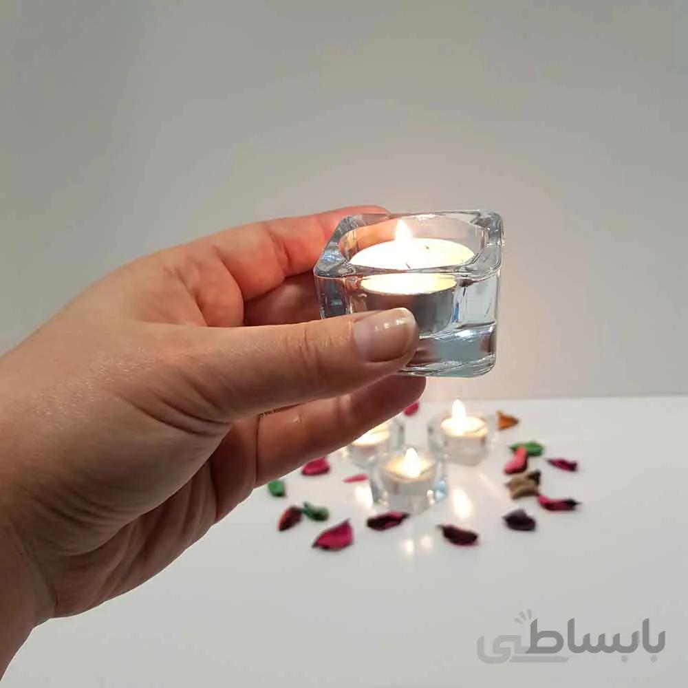 جاشمعی شیشه ای طرح ایکیا کوچک