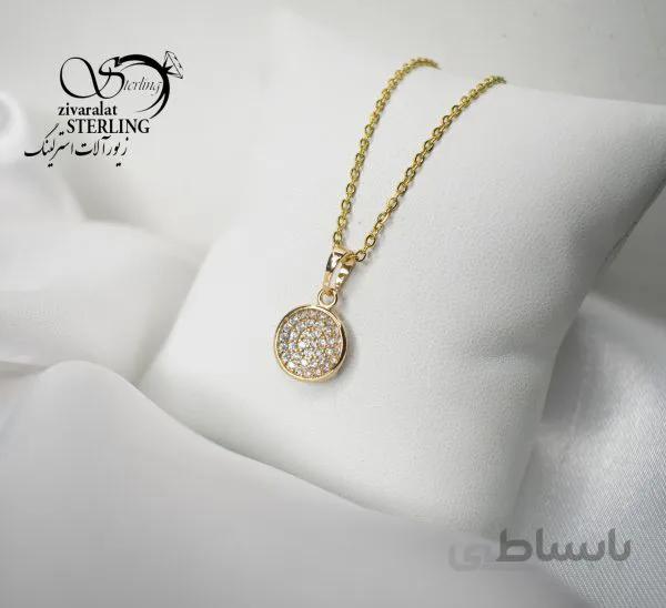 گردنبند زنانه گرد نگین دار برند ژوپینگ