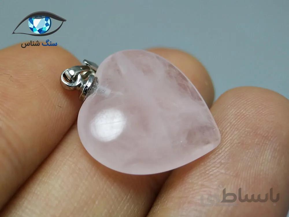 آویز کوارتز صورتی طبیعی 3.1 گرم