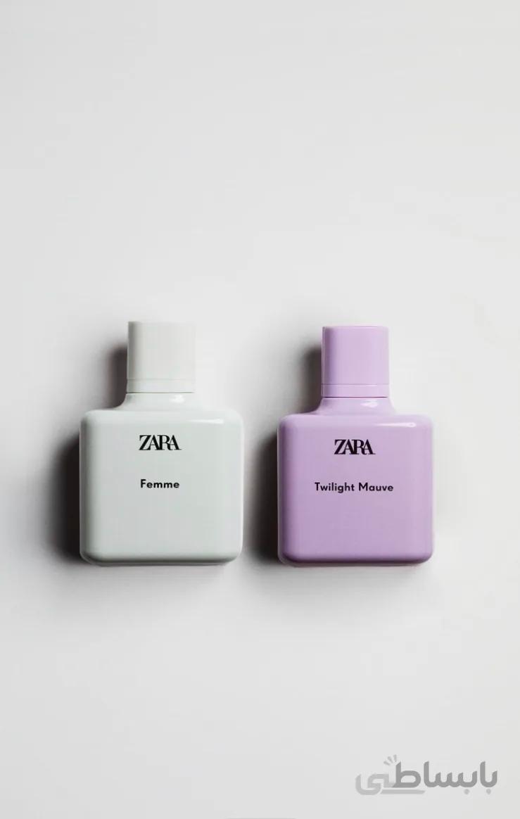 عطر زنانه زارا پک فم + توایلایت ماوه (۱۰۰میل+۱۰۰میل)FEMME + twilight mauve