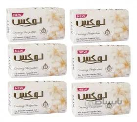 صابون لوکس رایحه گل های سفید مقدار 90 گرم بسته 6 عددی