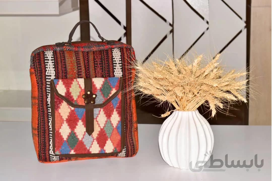 کیف دستی سنتی زنانه تکه دوزی گلیم و جاجیم کد ۱۰۲۱۹۳