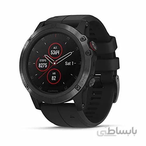 ساعت مچی هوشمند گارمین مدل Fenix 5 Plus با بند مشکی