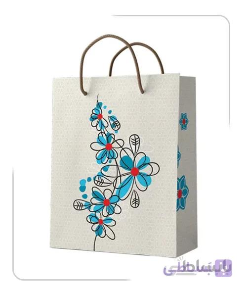 ساکدستی فانتزی گل دار با کاغذ نخودی کد10248