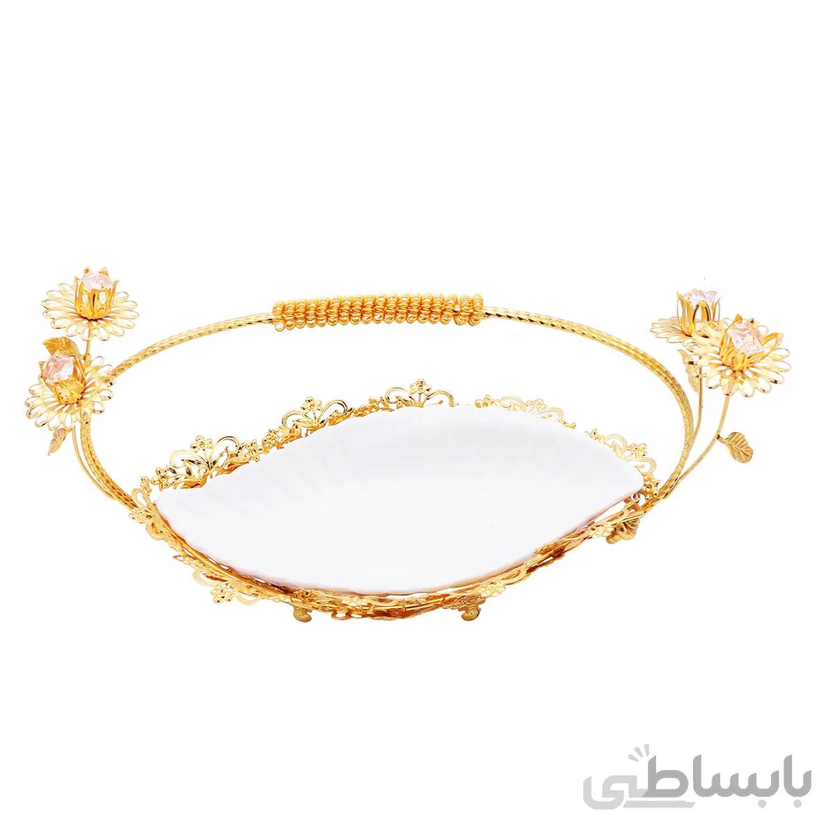 سبد دسته طلایی گلدار کد 0579
