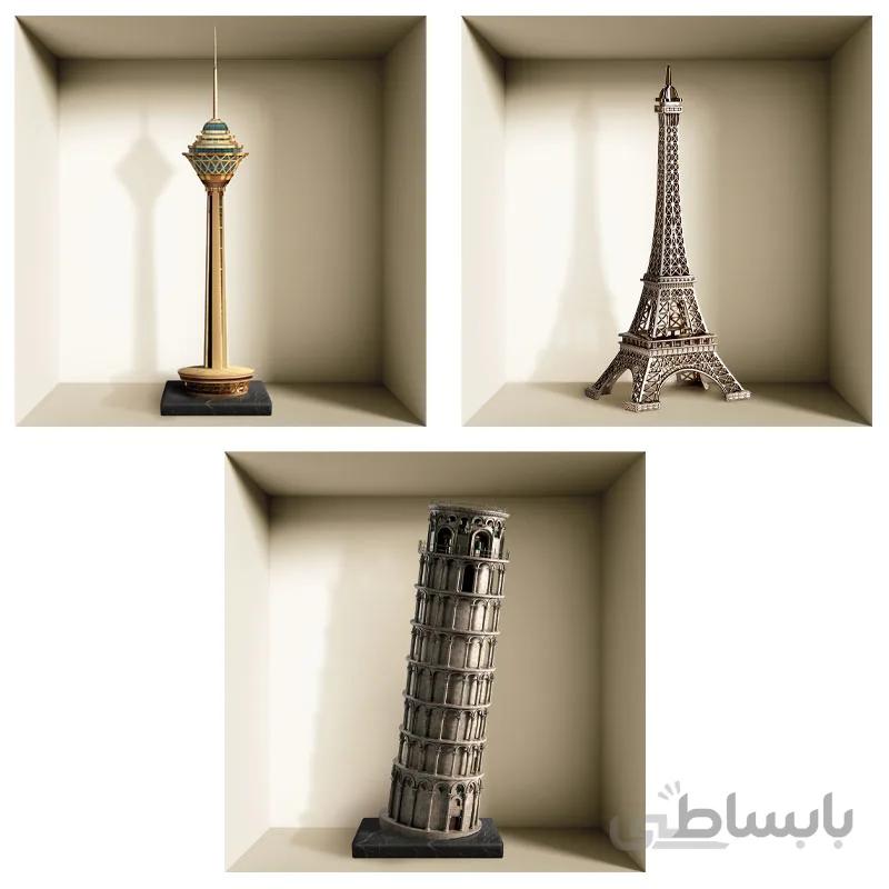 استیکر 33cm طاقچه مجازی مدل VS08 – پک ۳ عددی – تمام چسب
