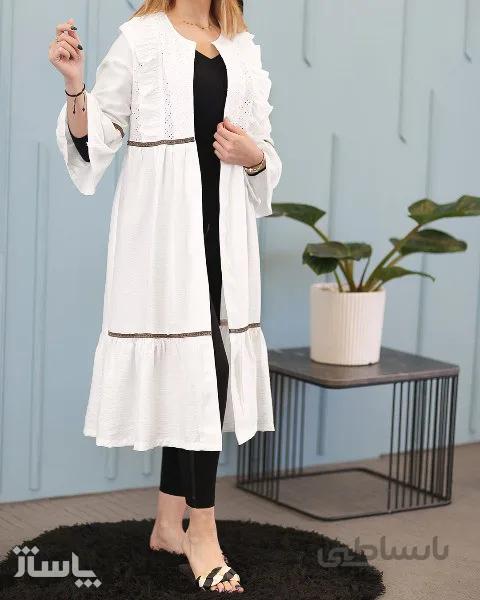مانتو خامه دوزی بابوس مجلسی چین دار بهاره کد 652988