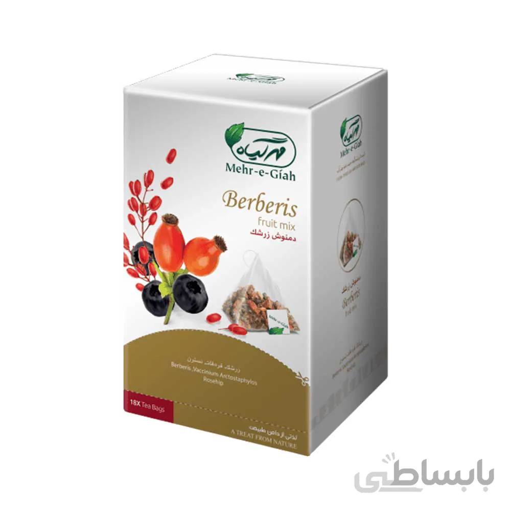 دمنوش میوه ایی زرشک مهرگیاه بسته 18عددی ا mehr giah fruit mix berberis 18tea bags