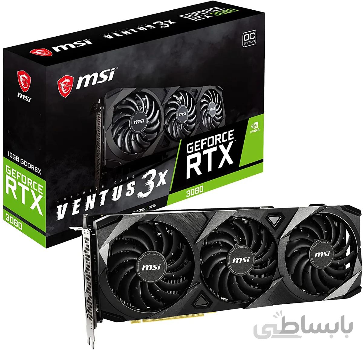 کارت گرافیک ام اس آی MSI RTX 3080 VENTUS 3X 10G OC (LHR) ا تحویل 20 روزکاری