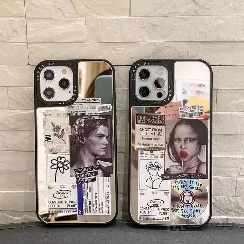 قاب آیفون مدل روزنامه دیواری برند CASETIFY سطح آینه ای