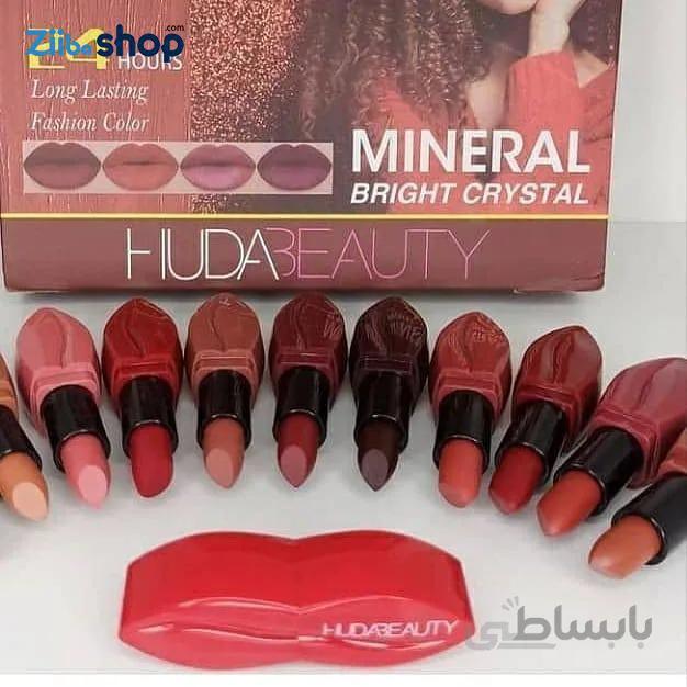 پک رژلب12عددی ضدآب طرح لب هدی بيوتی HUDABEAUTY
