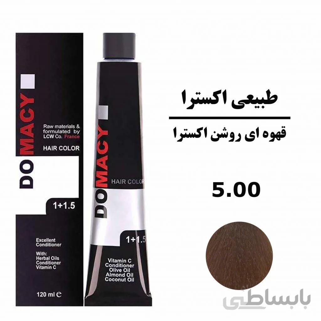 رنگ مو قهوه ای روشن اکسترا دوماسی DOMACYسری طبیعی اکسترا شماره 5.00