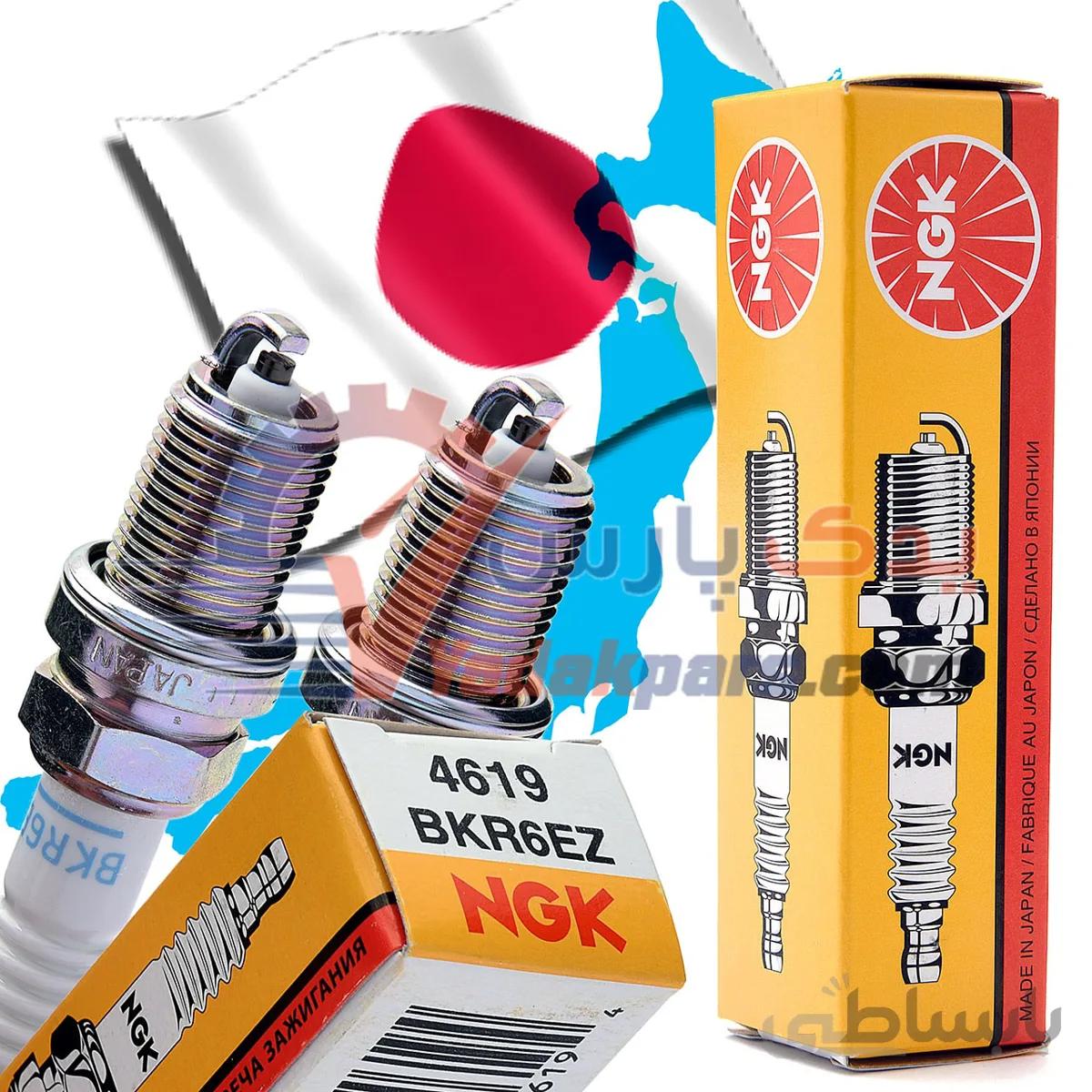 شمع پایه کوتاه الکترود۲۹ NGK ژاپن (بسته ۴ عددی) ا Spark Plugs NGK BKR6EZ 4619 JAPAN