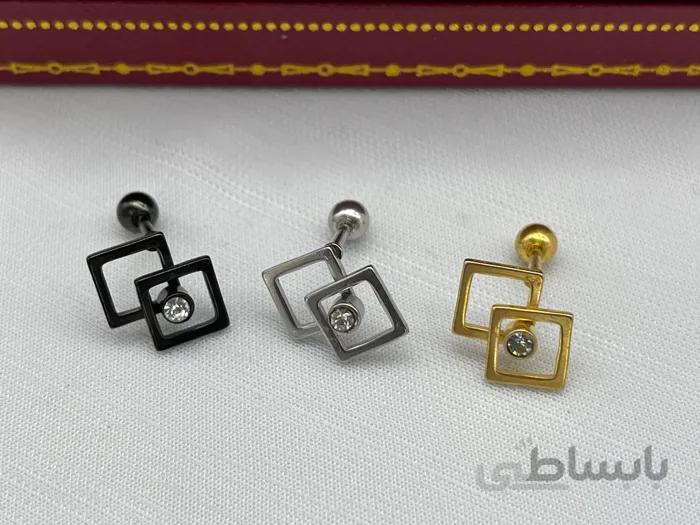 پیرسینگ گوش در سه رنگ مختلف