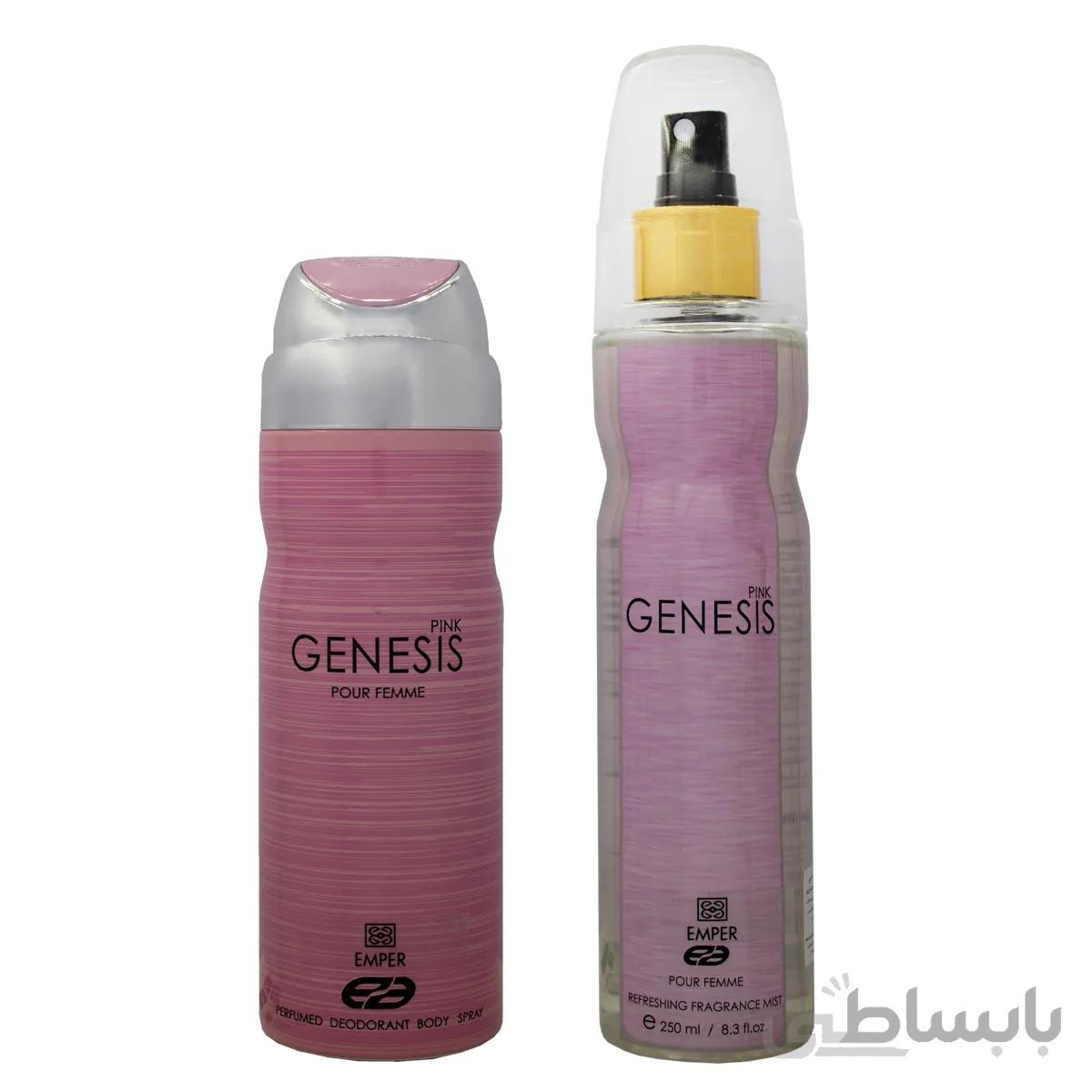 بادی اسپلش زنانه امپر مدل GENESIS PINK حجم 250 میلی لیتر به همراه اسپری بدن زنانه امپر مدل GENESIS PINK حجم 200 میلی لیتر