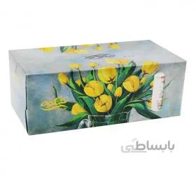 دستمال کاغذی شکوه گلدار 100برگ سه لایه طرح گل لاله