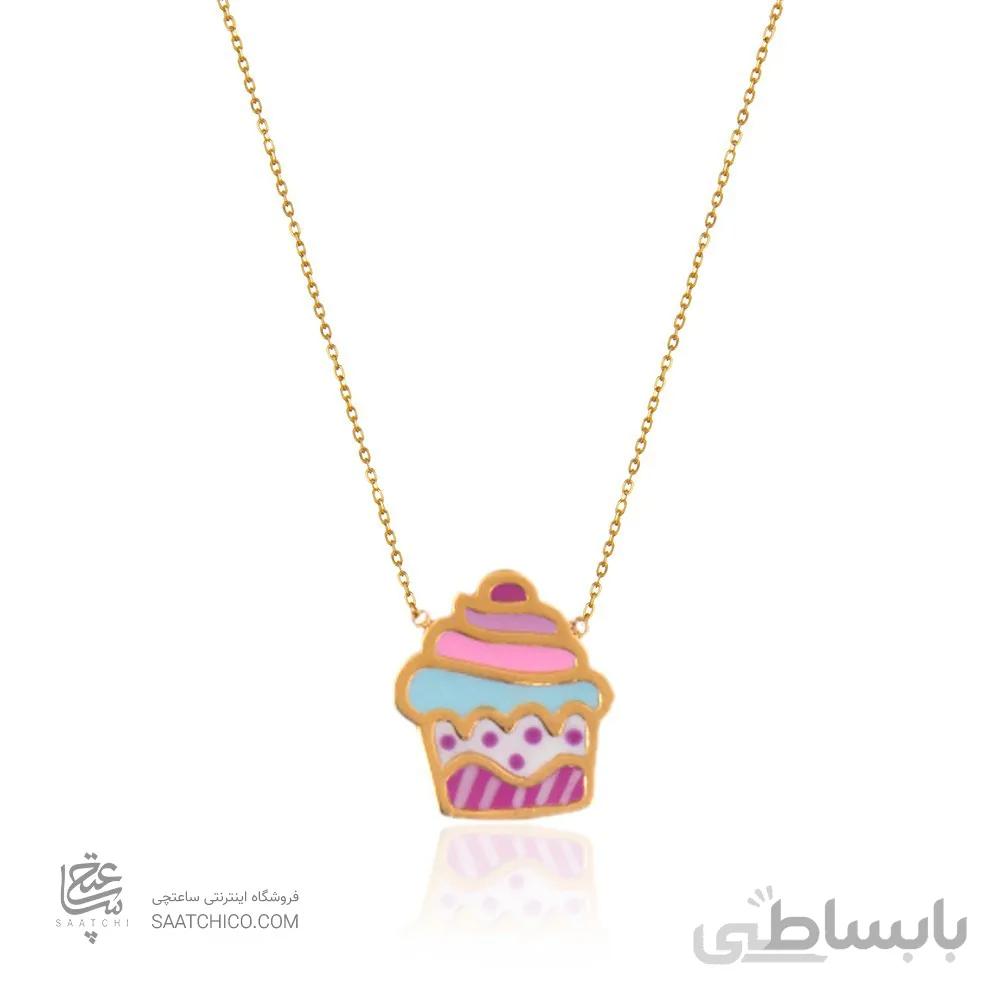 گردنبند طلا کودک طرح کاپ کیک کد KN715