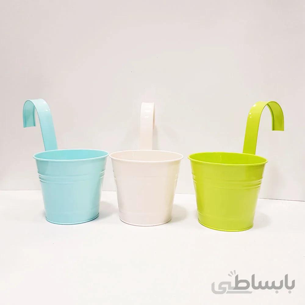 گلدان فلزی رنگی آویز