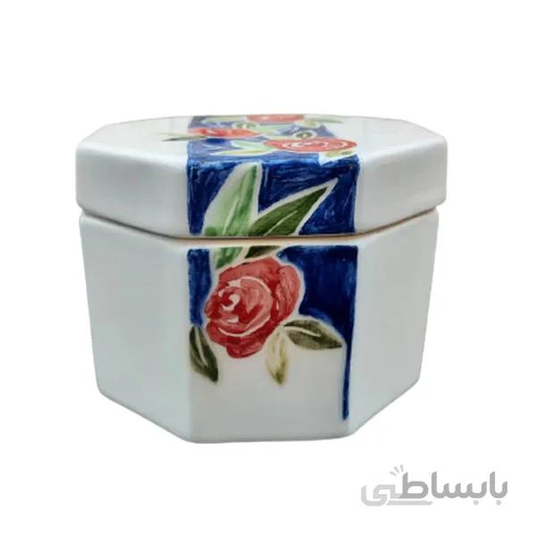 شکلات خوری سرامیکی دست ساز شش ضلعی سایز بزرگ کد 849