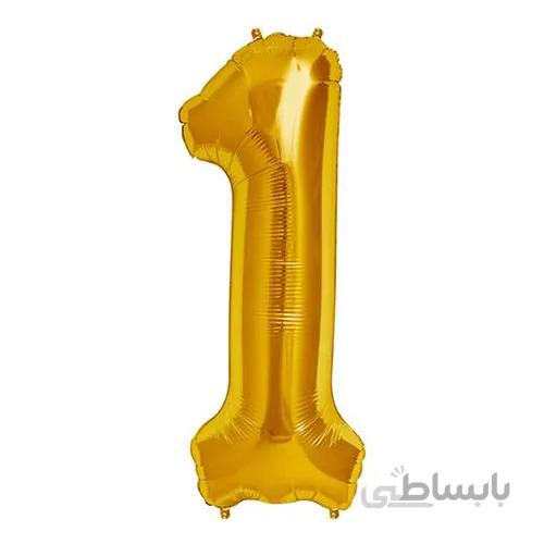 بادکنک فویلی عددی ساده طلایی عدد ۱