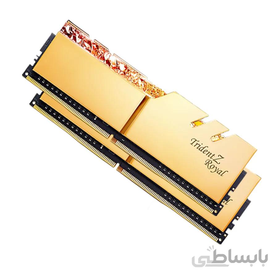 رم جی اسکیل Trident Z Royal Gold 64GB DUAL 3200MHz CL16 DDR4 ا G.Skill Trident Z Royal 64GB DUAL 3200MHz CL16 RGB DDR4 RAM