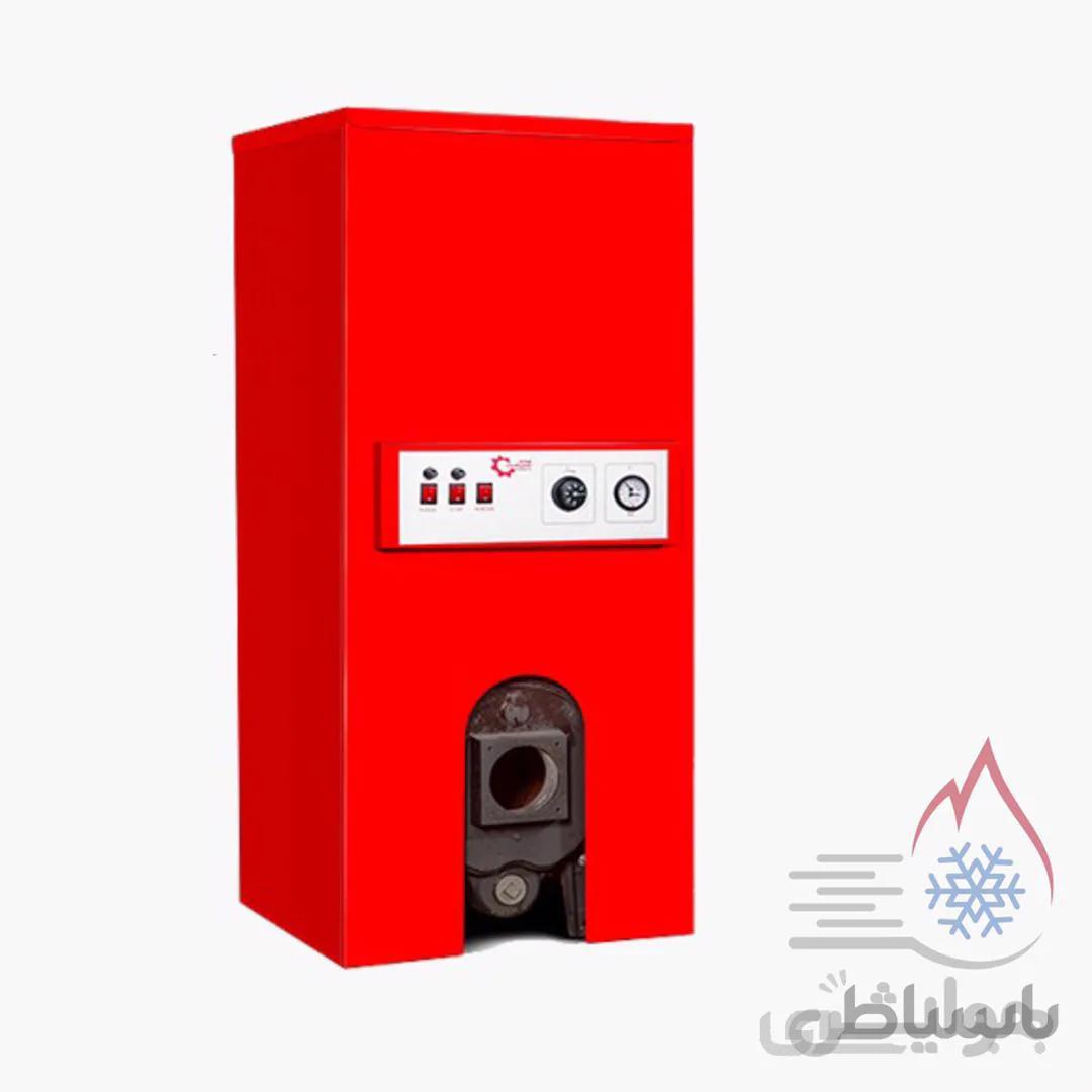 پکیج زمینی شوفاژکار مدل هورخش بلند 4 پره ا پکیج زمینی موتورخانه ای شوفاژکار مدل هورخش 4 بلند با دیگ چدنی 4 پره و مخزن کویل دار 100 لیتری بدون مشعل و ظرفیت 31,000 کیلوکالری