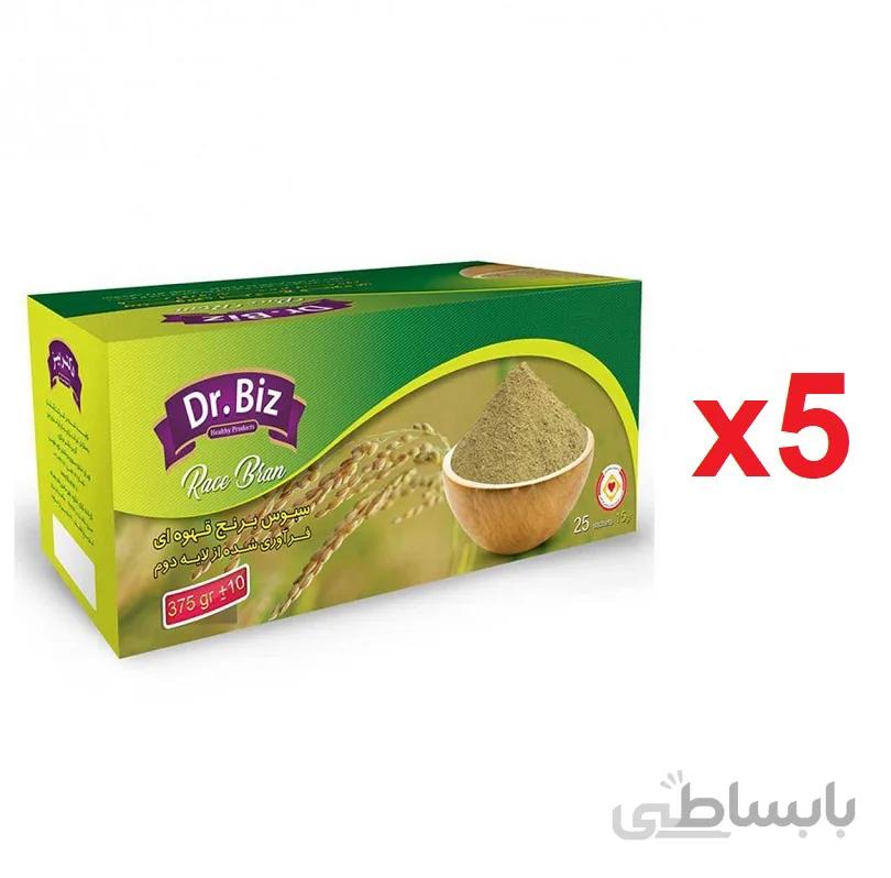 سبوس برنج قهوه ای دکتر بیز 375 گرم بسته 5 عددی