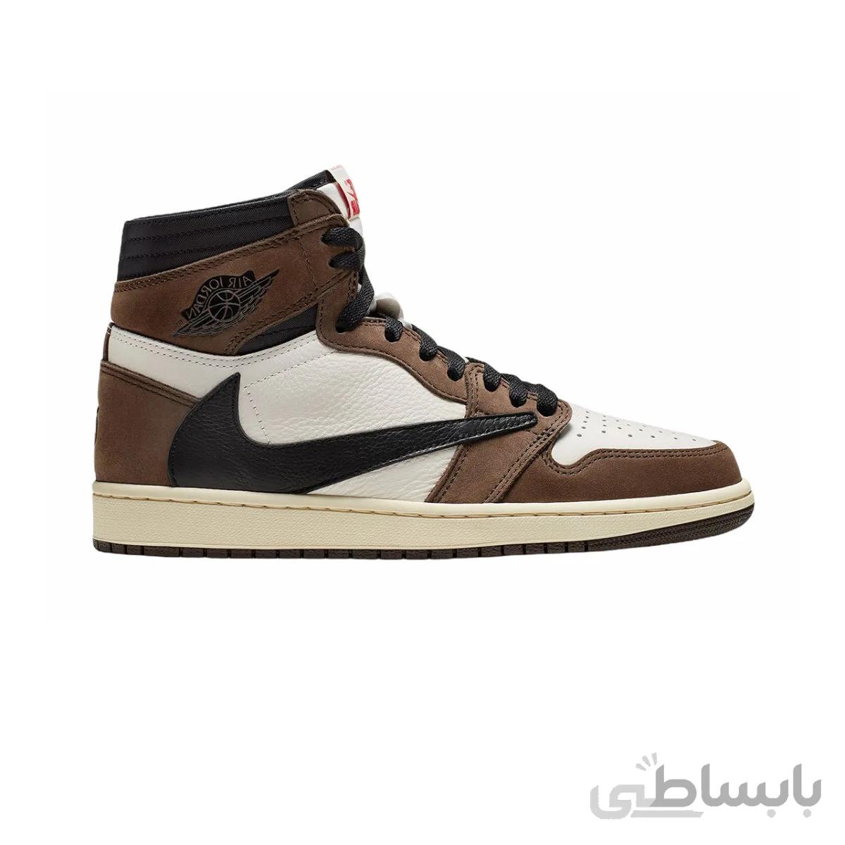 کتونی مردانه نایک ایر جردن 1 تراویس اسکات nike air jordan 1 high travis scott
