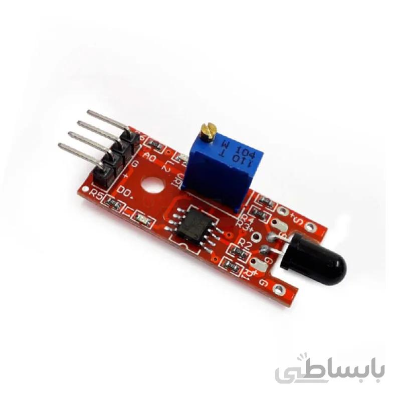 ماژول تشخیص شعله و آتش مادون قرمز با آی سی LM393 ا LM393 Wavelength 760nm-1100nm IR Flame Fire Sensor Module Board