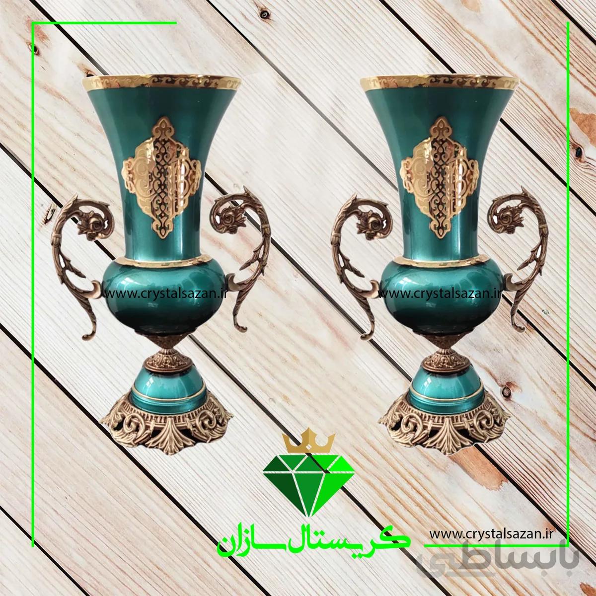 گلدان کریستال جفتی کد ۱-G1305 کریستال سازان