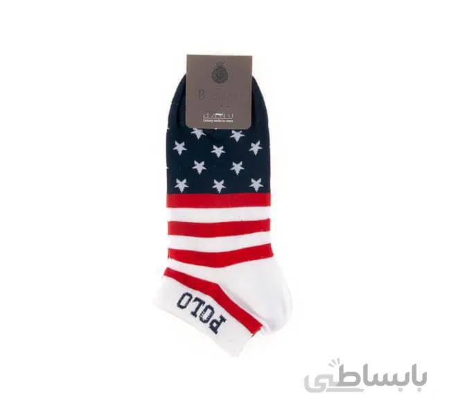 جوراب مردانه مچی طرح دار polo کد SMS1019