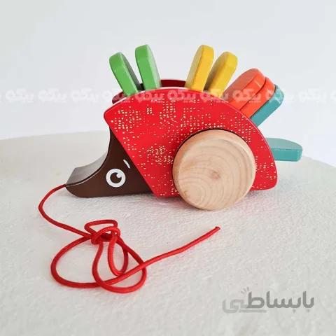 اسباب بازی چوبی جوجه تیغی چرخ دار کد P/BZ-29-A/J