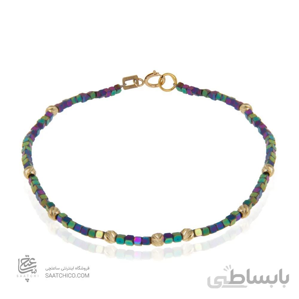 دستبند سنگ با گوی طلا مدل البرنادو کد XB872