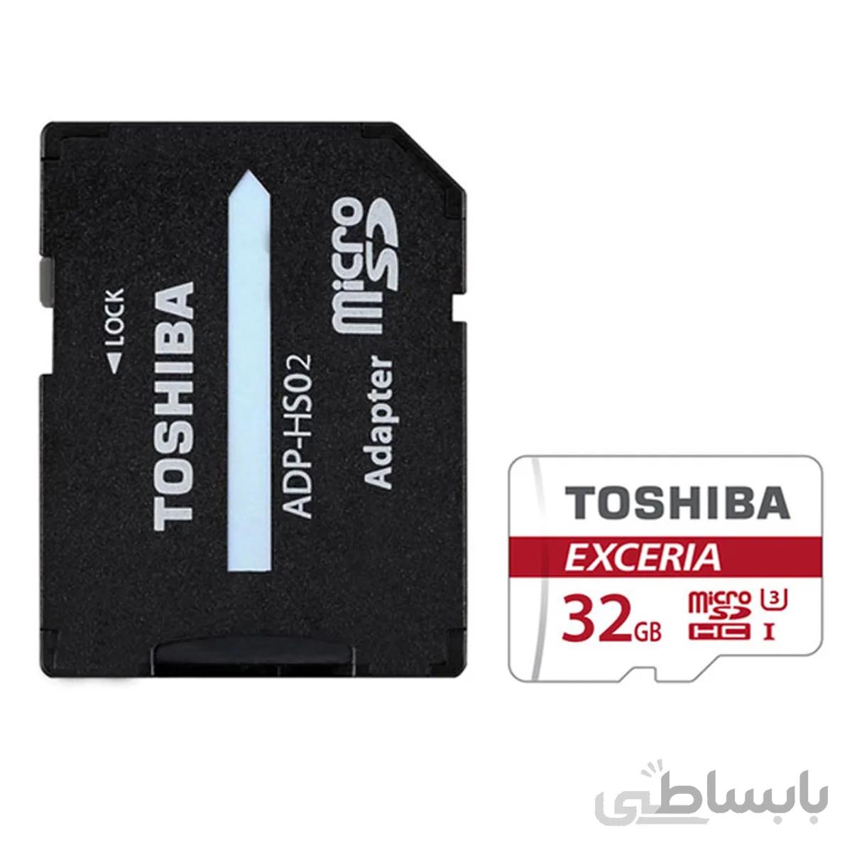 کارت حافظه microSDHC توشیبا مدل EXCERIA M302-EA کلاس ۱۰ استاندارد UHS-I U3 سرعت ۹۰MBps ظرفیت ۳۲ گیگابایت به همراه آداپتور SD